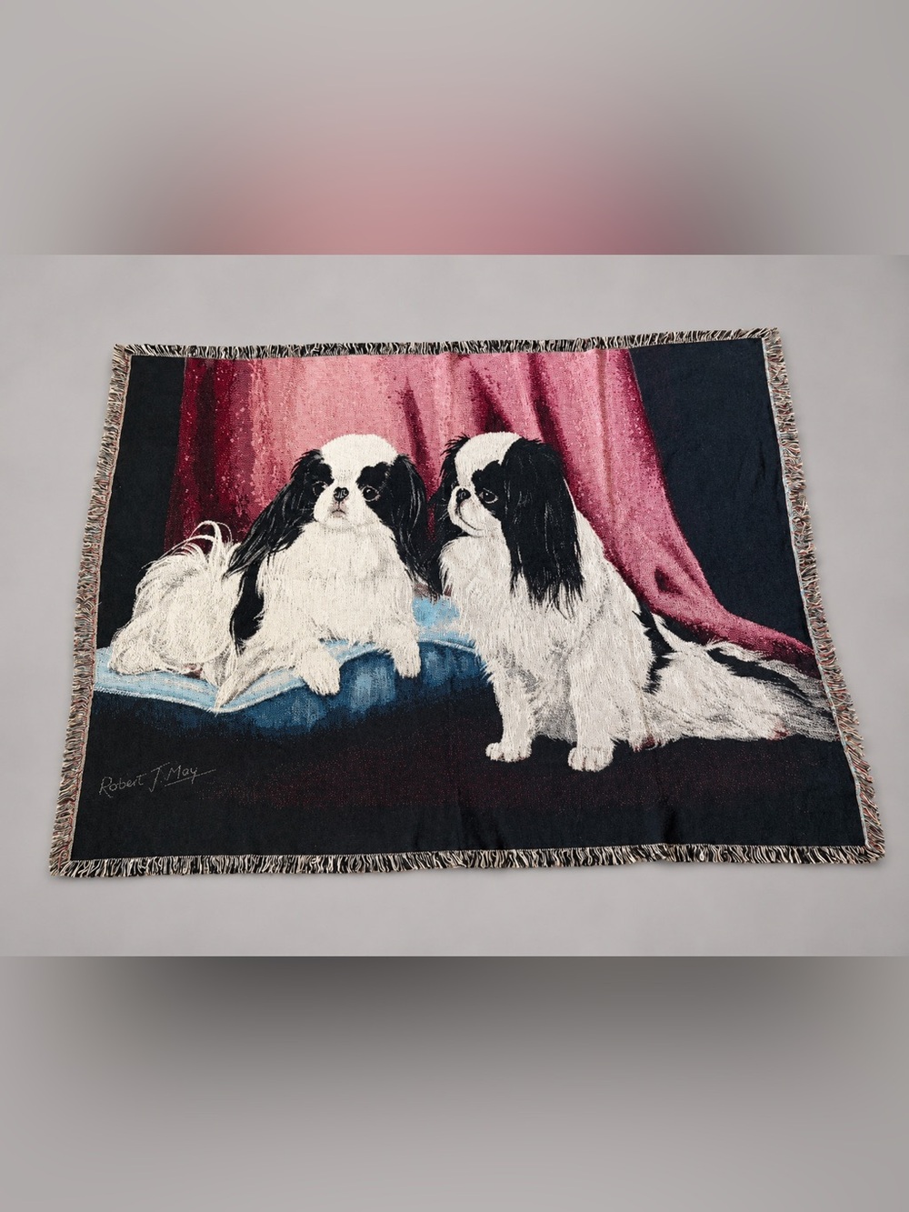 Pure Country Weavers Japanese Chin Dog Woven Throw Blanket Robert J May